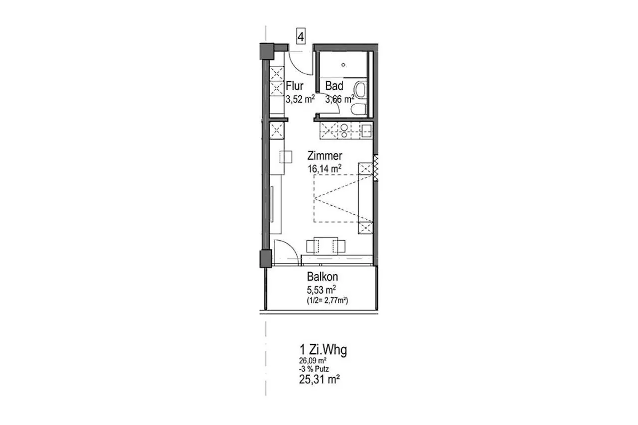 Huber Living Basic 102 Apartamento Germering 0*,